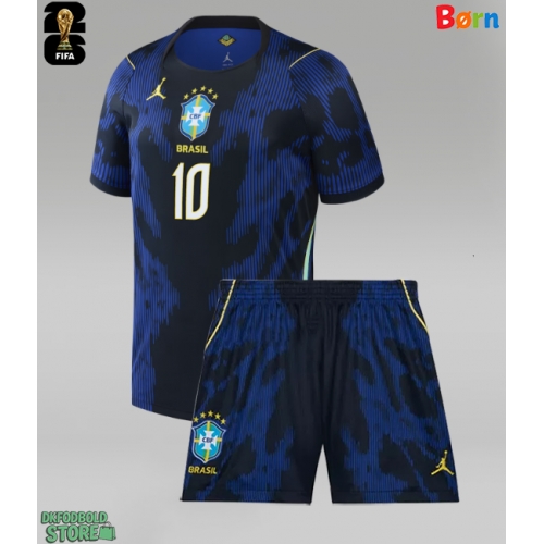 Brasilien Neymar Jr #10 Replika Babytøj Udebanesæt Børn VM 2026 Kortærmet (+ Korte bukser)